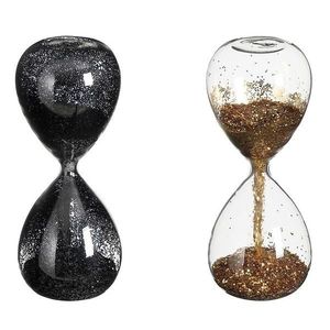Presýpacie hodiny čierna/zlatá mix - h16xd7 cm 1143280 vyobraziť