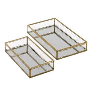 Kovové dekoračné tácky v súprave 2 ks 14x24 cm – Casa Selección vyobraziť