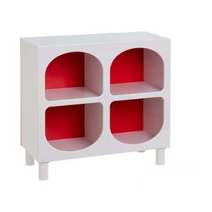 Červeno-biela knižnica 76x70 cm – Casa Selección vyobraziť