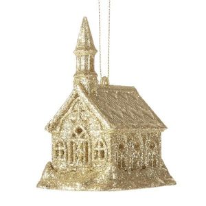 ArtFir Vianočná dekorácia KOSTOLÍK 132 | zlatá 8 x 6 x 10 cm vyobraziť