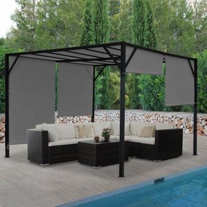 Pergola so sťahovacou strechou 3x3 m Dekorhome vyobraziť
