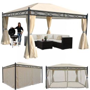 Záhradný altánok so závesmi 4x3 m Dekorhome vyobraziť