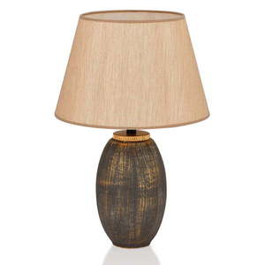 Sivo-béžová stolová lampa s textilným tienidlom (výška 46 cm) – Opviq lights vyobraziť