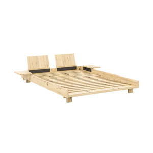 Dvojlôžková posteľ z borovicového dreva s roštom v prírodnej farbe 160x200 cm Social Bed – Karup Design vyobraziť