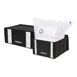 Vákuové vystužené látkové úložné boxy na oblečenie v súprave 2 ks 50x65x27 cm Black Edition – Compactor vyobraziť