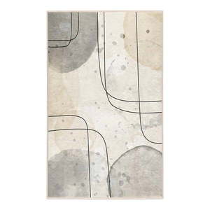 Sivo-krémový prateľný koberec 80x150 cm Simple Lines – Mila Home vyobraziť