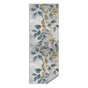Prateľný behúň vo svetlomodrej a zlatej farbe 80x200 cm Golden Leaves – Mila Home vyobraziť
