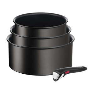 Hliníkové hrnce v súprave 3 ks s nepriľnavým povrchom/s odnímateľnou rukoväťou na indukčný varič INGENO Eco Resist L3979202 – Tefal vyobraziť