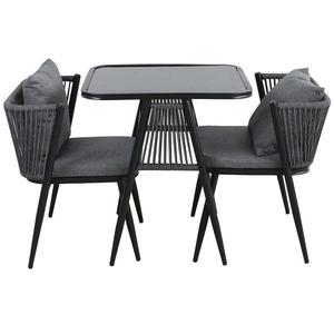 Záhradný balkónový set stoličky a stôl - čierne vyobraziť