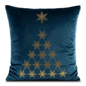 ArtFir Vianočná obliečka na vankúš JOY 2 | tmavomodrá/šampaň 45 x 45 cm vyobraziť