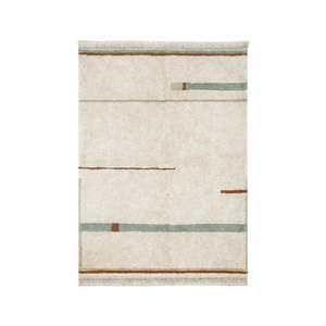 Modro-krémový prateľný ručne tkaný bavlnený koberec 90x130 cm Lanes Vintage Blue – Lorena Canals vyobraziť