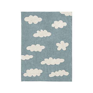 Modrý prateľný ručne tkaný bavlnený detský koberec 120x160 cm Clouds Vintage Blue – Lorena Canals vyobraziť
