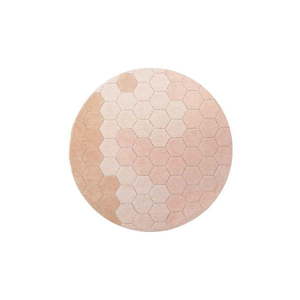 Svetloružový prateľný ručne tkaný bavlnený okrúhly koberec ø 140 cm Honeycomb Rose – Lorena Canals vyobraziť