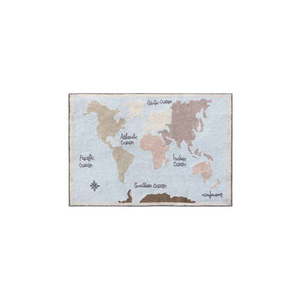 Prateľný ručne tkaný bavlnený detský koberec 140x200 cm Vintage Map – Lorena Canals vyobraziť