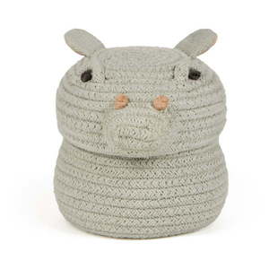 Svetlosivý látkový detský kôš na hračky ø 15x15 cm Mini Henry the Hippo – Lorena Canals vyobraziť