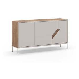Komoda v dekore duba v krémovo-prírodnej farbe 150x80x40 cm Lilou – Marckeric vyobraziť