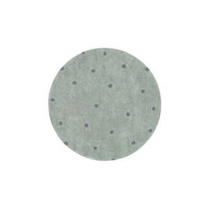 Svetlozelený prateľný ručne tkaný bavlnený detský koberec ø140 cm Round Dot Blue Sage – Lorena Canals vyobraziť
