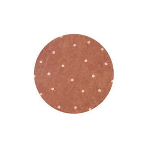 Prateľný ručne tkaný bavlnený detský koberec v tehlovej farbe ø140 cm Round Dot Chestnut – Lorena Canals vyobraziť