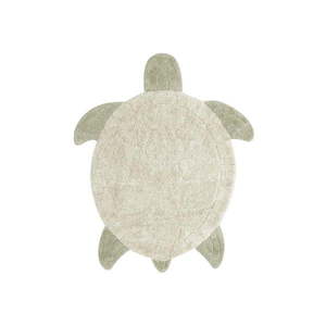 Béžový prateľný ručne tkaný bavlnený detský koberec 110x130 cm Sea Turtle – Lorena Canals vyobraziť