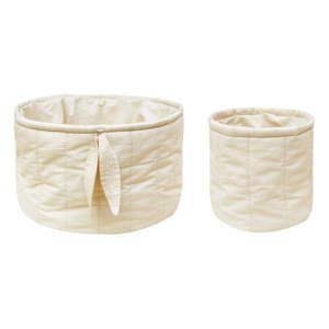 Krémové látkové detské úložné boxy v súprave 2 ks ø 30x20 cm Bambia Natural – Lorena Canals vyobraziť