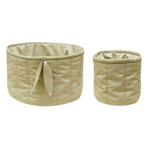 Svetlozelené látkové detské úložné boxy v súprave 2 ks ø 30x20 cm Bambie Olive – Lorena Canals vyobraziť