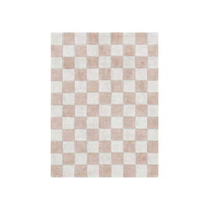 Svetloružovo-krémový prateľný ručne tkaný bavlnený koberec 120x160 cm Kitchen Tiles Rose – Lorena Canals vyobraziť