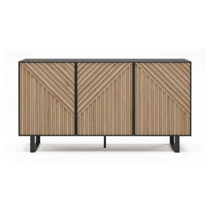 Komoda v dekore duba v čierno-prírodnej farbe 151x80x40 cm Alana – Marckeric vyobraziť