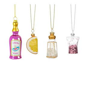 Sklenené ručne vyrobené vianočné ozdoby v súprave 4 ks 9, 5 cm Tequila – Sass & Belle vyobraziť