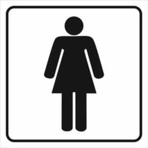 Nálepka informačná transparentná – WC ženy vyobraziť