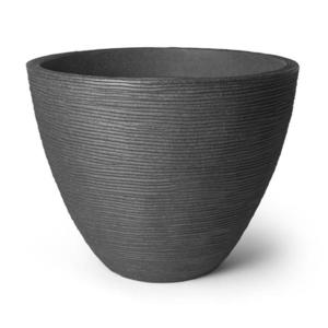 Ryhovaný kvetináč Ø 40 x H 31 cm antracit vyobraziť