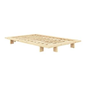 Jednolôžková posteľ z borovicového dreva s roštom v prírodnej farbe 120x200 cm Japan – Karup Design vyobraziť