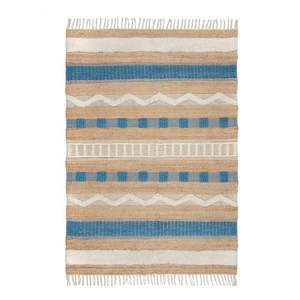 Ručne tkaný koberec s prímesou juty v modro-prírodnej farbe 160x230 cm Medina Jute - Flair Rugs vyobraziť