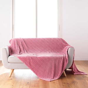 Ružový pléd z mikroflanelu 180x220 cm Arya – douceur d'intérieur vyobraziť