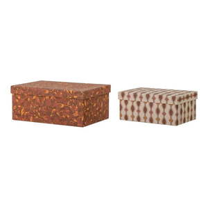 Dekoratívne kartónové úložné boxy v súprave 2 ks 26x19x11 cm Saliha – Bloomingville vyobraziť