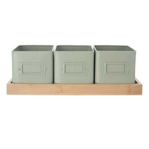 Kovové kvetináče na bylinky v súprave 3 ks Greenish – Orion vyobraziť