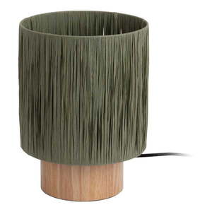 Zelená stolová lampa s tienidlom z papierového výpletu (výška 28, 5 cm) Sheer – Leitmotiv vyobraziť