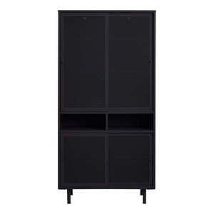 Čierna kovová skrinka s posuvnými dverami 90x180x40 cm Veep – Unique Furniture vyobraziť