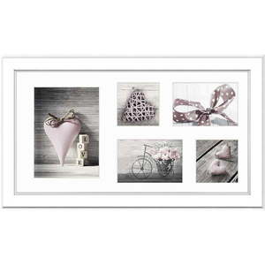 Biely rámček na 5 fotografií Styler Malmo, 51 × 27 cm vyobraziť