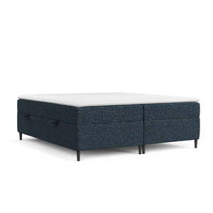 Tmavomodrá boxspring posteľ s úložným priestorom 200x200 cm Araya – Maison de Rêve vyobraziť