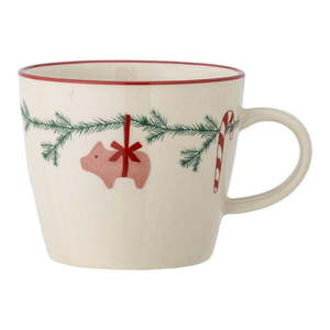 Krémový hrnček na cappuccino s vianočným motívom z kameniny 300 ml Yule – Bloomingville vyobraziť
