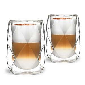 Súprava 2 dvojstenných pohárov na latté Vialli Design Geo, 350 ml vyobraziť