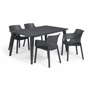 Elvisia Záhradný set PEARL 4 + 1 | grafit vyobraziť