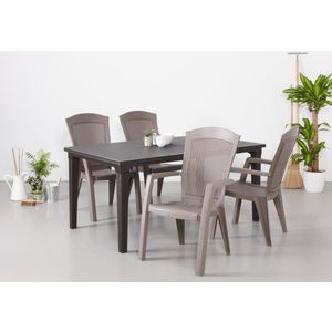Elvisia Záhradný set FINN 4 + 1 | hnedá/cappuccino vyobraziť