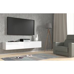 ArtBm Závesný TV stolík BINGO 180 cm | biela - biely lesk vyobraziť