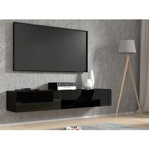 ArtBm Závesný TV stolík BINGO 180 cm | čierna - čierny lesk vyobraziť