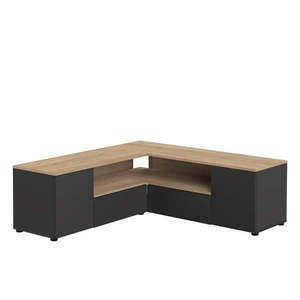 TV stolík v dekore duba v čierno-prírodnej farbe 130x46 cm Angle – TemaHome vyobraziť
