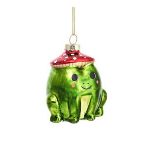 Sklenená ručne vyrobená vianočná ozdoba 7 cm Frog – Sass & Belle vyobraziť