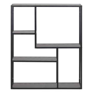 Čierna nástenná knižnica v dekore jaseňa 75x91 cm Seaford – Actona vyobraziť