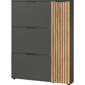 Výklopná skrinka na topánky v dekore duba v antracitovo-prírodnej farbe 101x129x19 cm Gibisa – Germania vyobraziť