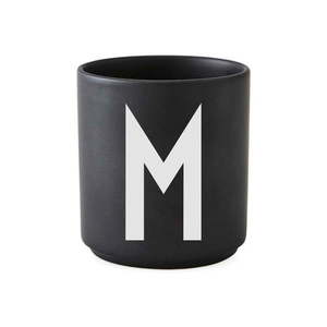 Čierny porcelánový hrnček Design Letters Alphabet M, 250 ml vyobraziť